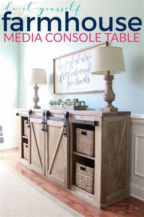 Custom Build Rustic Media Console Farmhouse Style Tv Stand Barn Door