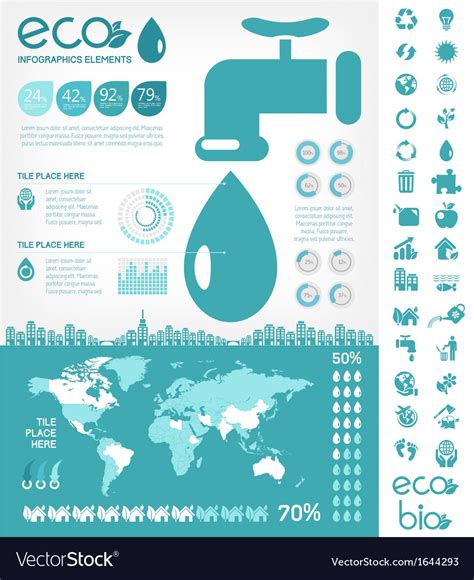 water conservation infographic template royalty free vector