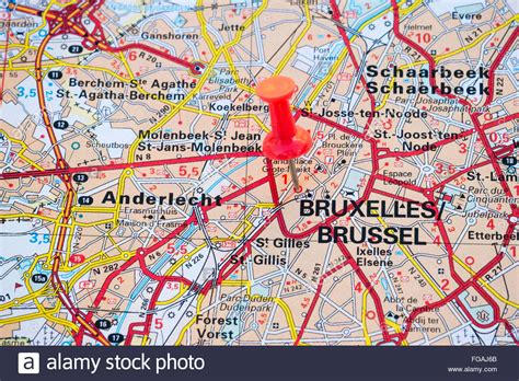 Belgien ist ein wichtiges transitland zwischen mitteleuropa und westeuropa. Karte von Brüssel-Hauptstadt, Belgien Stockfoto, Bild ...