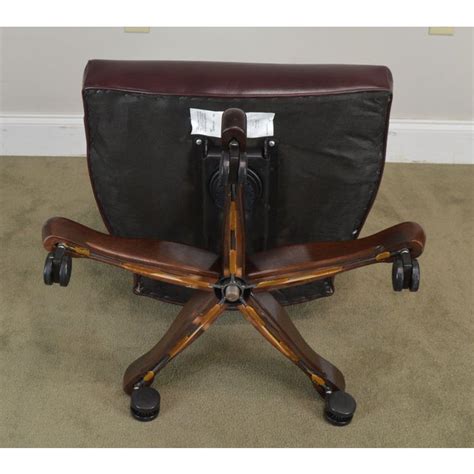 Hortencia genuine leather conference chair. Oxblood Red Leather Tufted Chesterfield Style Executive Office Desk Chair (G) | Chairish
