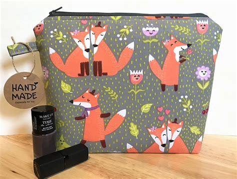 Fox Cosmetic Bag Large Makeup Bag Wash Bag Forest Etsy