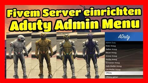 Fivem Server Einrichten 269 Aduty Admin Anzug Menu Einfügen