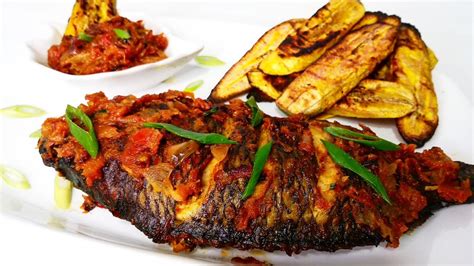 Easy Oven Grilled Tilapia Fish With Roasted Plantain Youtube