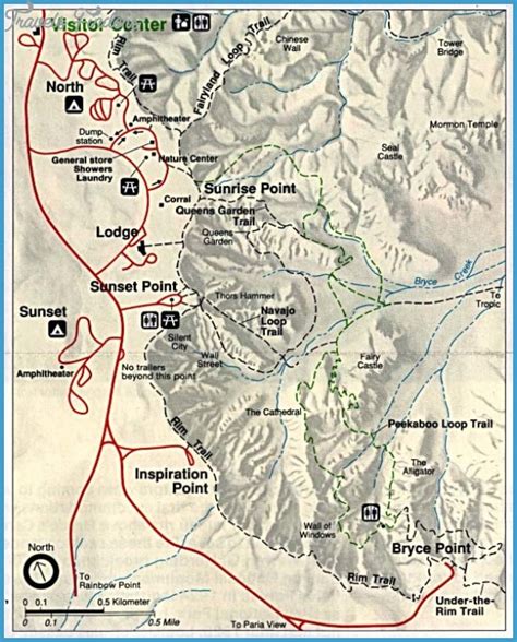 Zion National Park Hiking Map Travelsfinderscom