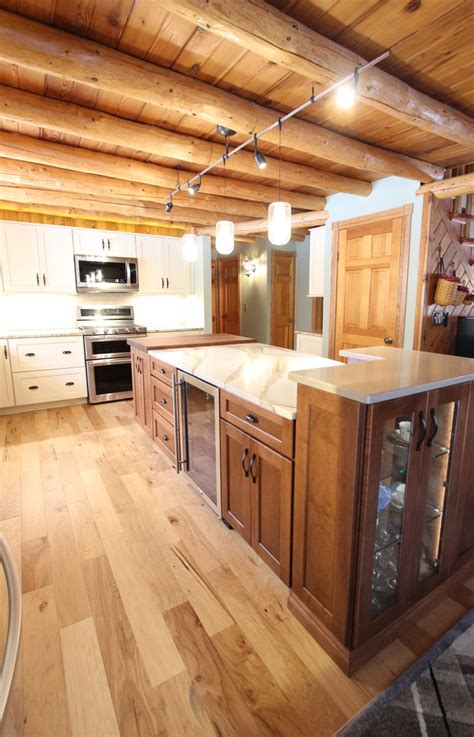 The examples below should serve as an inspiration for your own rustic kitchen dream. Log Cabin Rustic White Kitchen Cabinets with Granite and ...