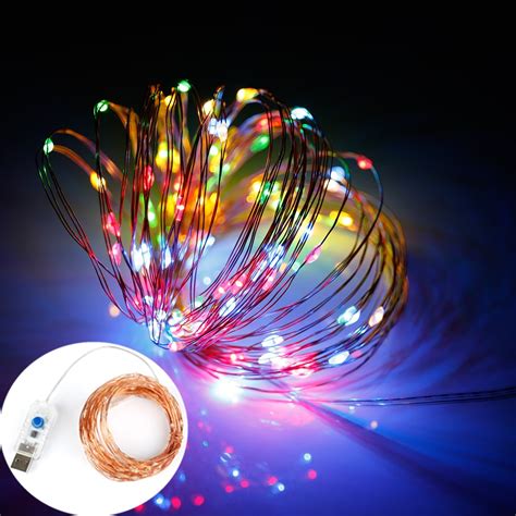 Fairy lights for home and holiday decorations. LED Fairy Lights USB Plug 5V 100 LEDs Warm White Starry ...