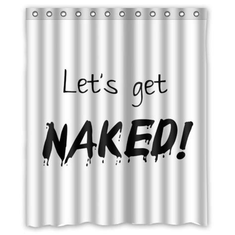 Greendecor Funny Let S Get Naked Waterproof Shower Curtain Set With Hooks Bathroom Accessories