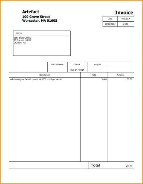 Blank Self Employed Invoice Template Cards Design Templates 46 Basic