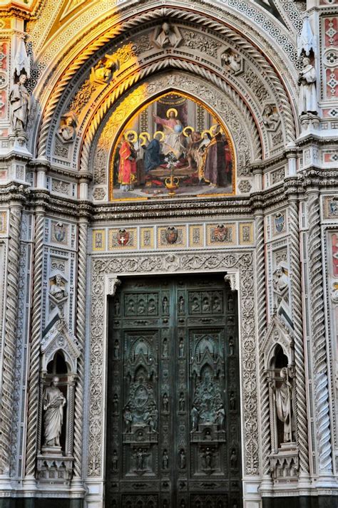 Florence Duomo Main Door At Santa Maria Del Fiore Cathedral Duomo