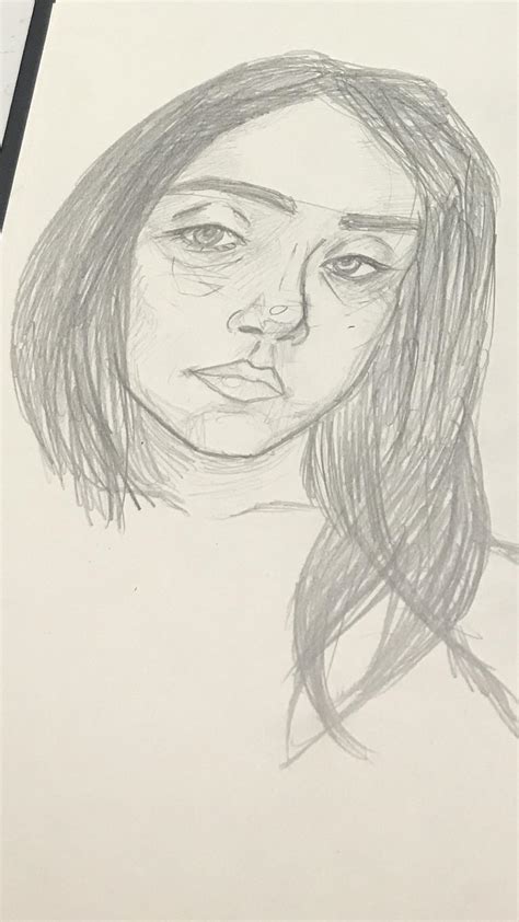 Semi Finished Self Portrait Sketch Rdrawing