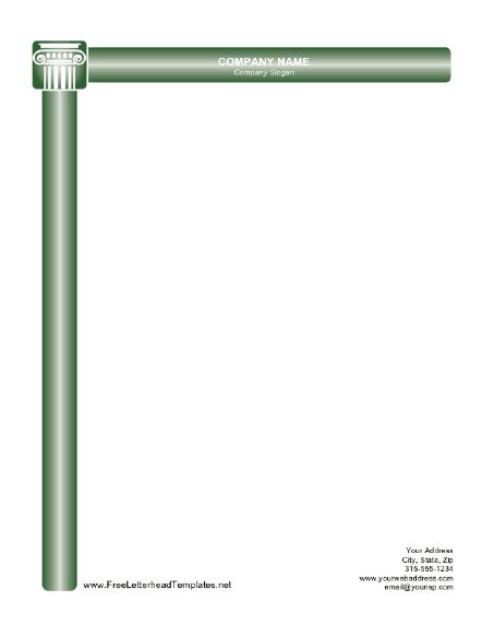 With mycreativeshop you can create a professional company > letterheads. Printable letterhead with green Roman columns. Free to ...