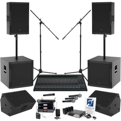 Church Sound System With 6 Mackie Srm Series Loudspeakers 2 Subwoofers