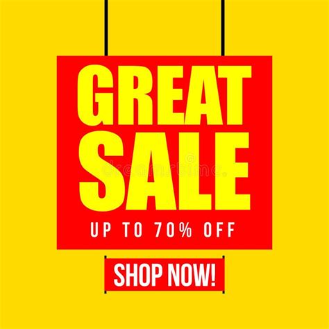 Great Sale Up To 70 Off Vector Template Design Illustration Stock