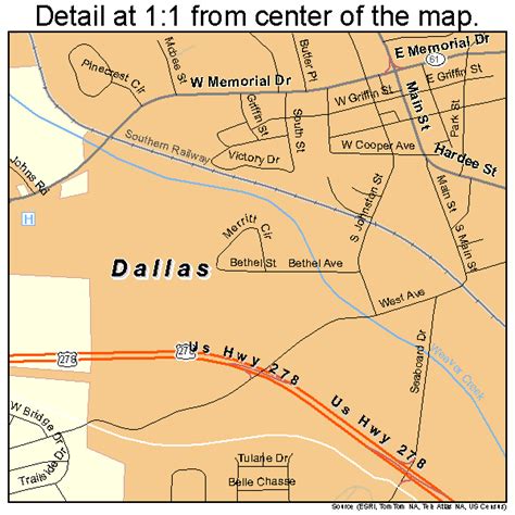 Dallas Georgia Street Map 1321324