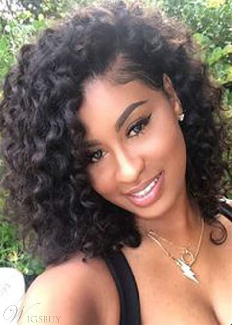 The tight curls sit high on the head, puffing outwards rather than flowing down, and form a naturally cleansing: Kinky Curly Natural Black Loose Medium Layered Synthetic ...