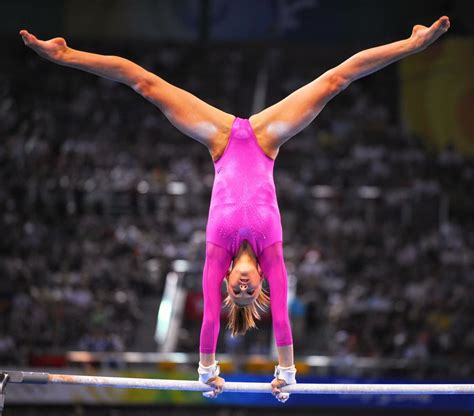 Nastia Liukin Pink Leotard At Beijing Olympic Games