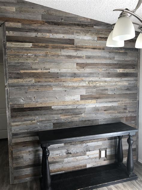 Mixed Grey And Earth Tone Barnwood Feature Wall Reclaimed Wood