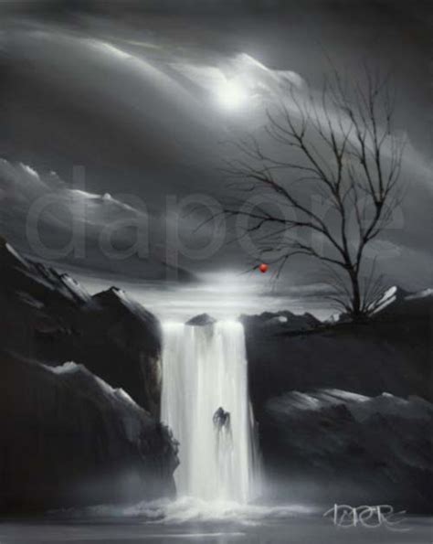 Acrylic Painting Landscape Black White By Theo Dapore