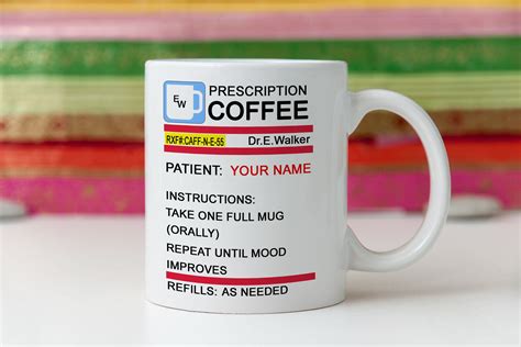 Prescription Coffee Mug Funny Personalised Mug Coffee Etsy Nurse
