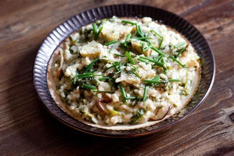 Recipe Baby Artichoke Risotto With Shiitake Mushrooms Mustard Greens