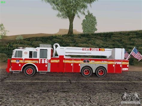 Seagrave Marauder Fdny Tower Ladder 186 For Gta San