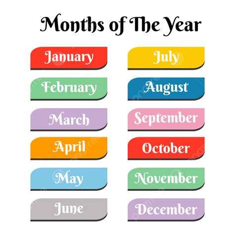 12 Months Of The Year Png Transparent Images Free Dow
