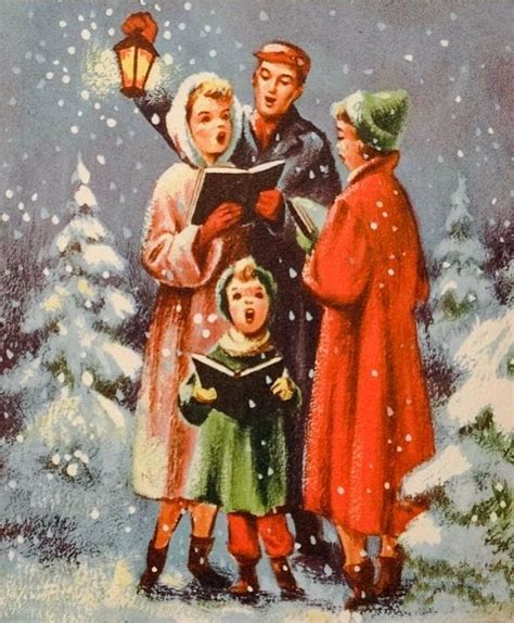 Christmas Carolers Vintage Christmas Cards Christmas Prints