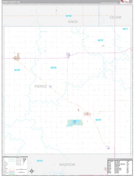 Pierce County Ne Wall Map Premium Style By Marketmaps Mapsales