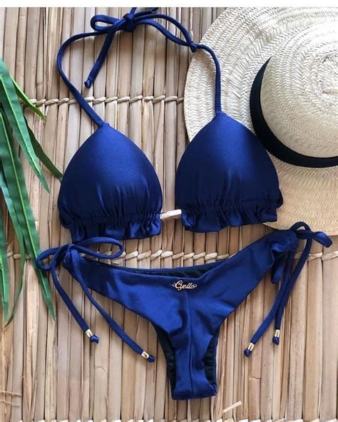 Biquini Cortininha Azul Marinho Semi Fio 💕💕💕💕 Summer Swimwear Summer
