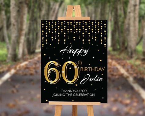 60th Birthday Welcome Sign Uniquely Designed And Easily Personalized