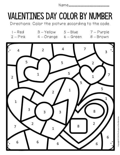 Valentines Color By Number Free Printables Printable Word Searches