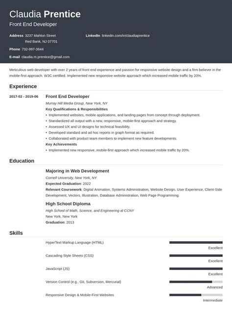 Skills are an important part of a front end developers resume. front end developer resume example template influx ...