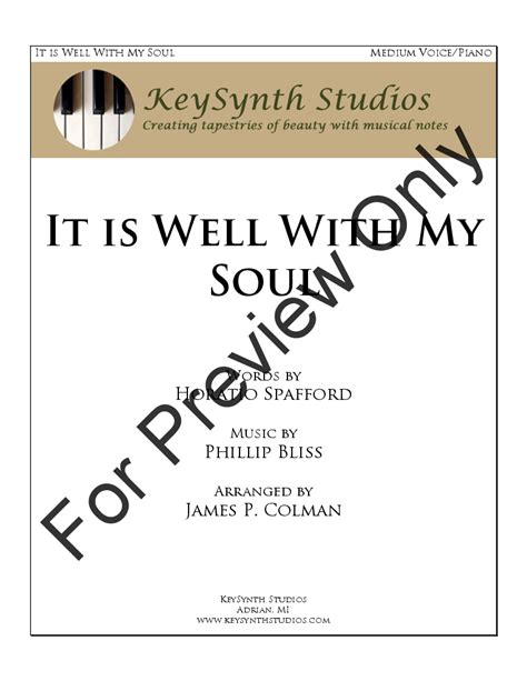 It Is Well With My Soul Medium Solo Jw Pepper Sheet Music