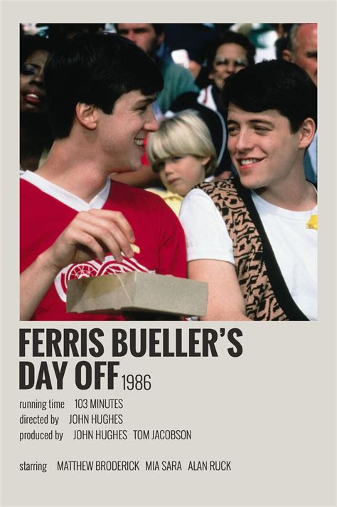 Alternative Minimalist Movie Show Polaroid Poster Ferris Buellers Day Off Film Posters