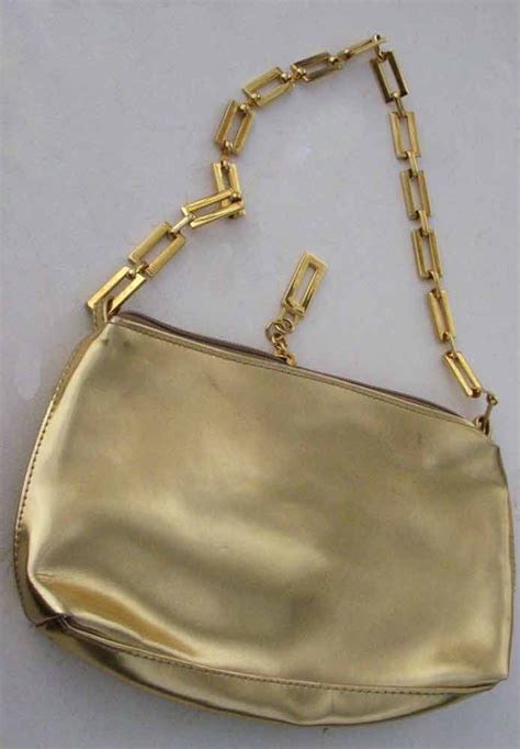 Glitzy Vintage Gold Evening Bag With Chunky Chain Shoulder Etsy Gold Evening Bag Evening