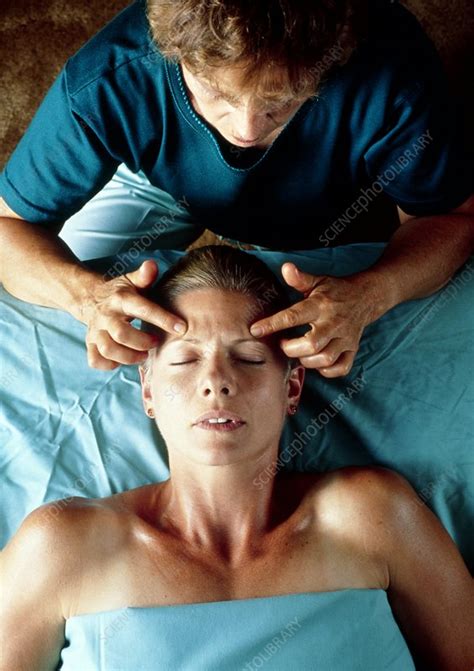 Woman Receiving Head Massage Stock Image M740 0214 Science Photo Library