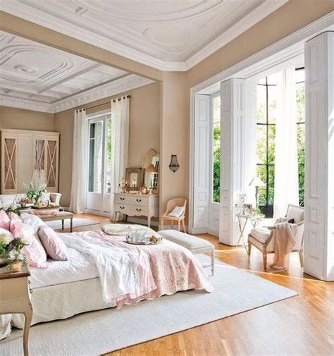 Open floor plans are very common, as this type of layout, i.e. bed, bedroom, big, nice, pink, pretty, room, simple ...
