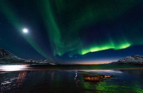 Bilder Norwegen Nordlicht Natur Himmel Nacht