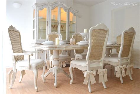Unique And Beautiful French Antique Shabby Chic Dining Table And 6