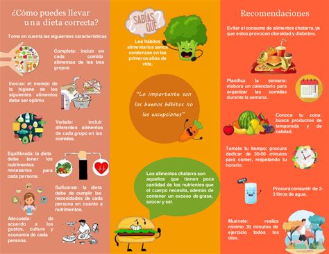 Triptico De Alimentacion Saludable 11 Los Hábitos Alimentarios Sanos