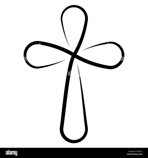 Calligraphy Christian Cross Vector Calligraphy Lines Cross Tattoo