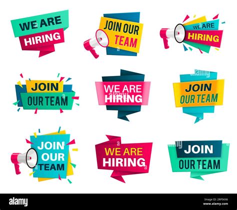 Join our team. Business company job, we are hiring labels