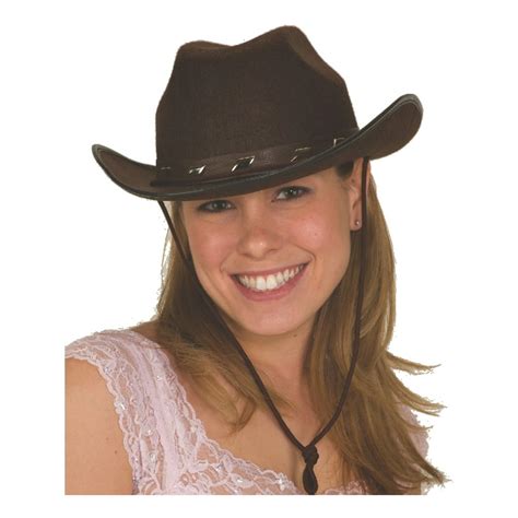 Jacobson Hat Jacobson Hats Adults Studded Brown Felt Cowboy Hat