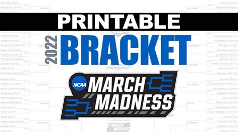 Printable Ncaa Tournament Bracket For March Madness 2022 Athlonsports