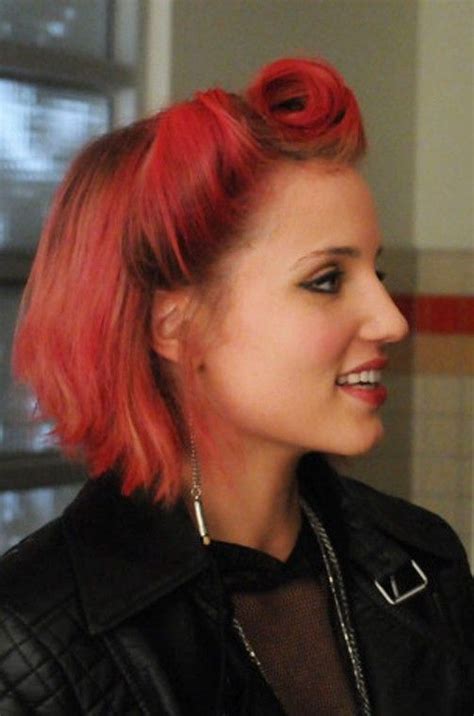 Quinn Fabray From Glee With Her Short Pink Hair In A Old Fashioned Style I Like It Pink Hair