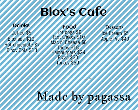 Welcome to bloxburg cafe picture id s. My menu on Bloxburg by pagassa on DeviantArt