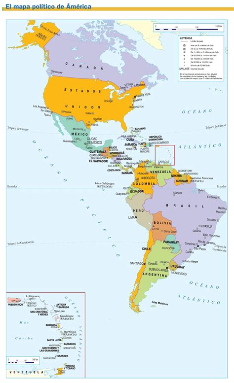 Mapa Político De América Geography Activities Geography Map Homework
