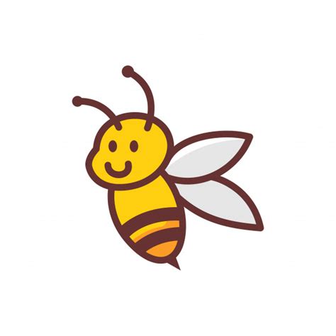 Bumble Bee Logo Mascot Cartoon Character Vector Premium