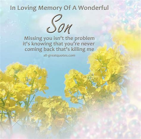 In Loving Memory Quotes For Son Quotesgram