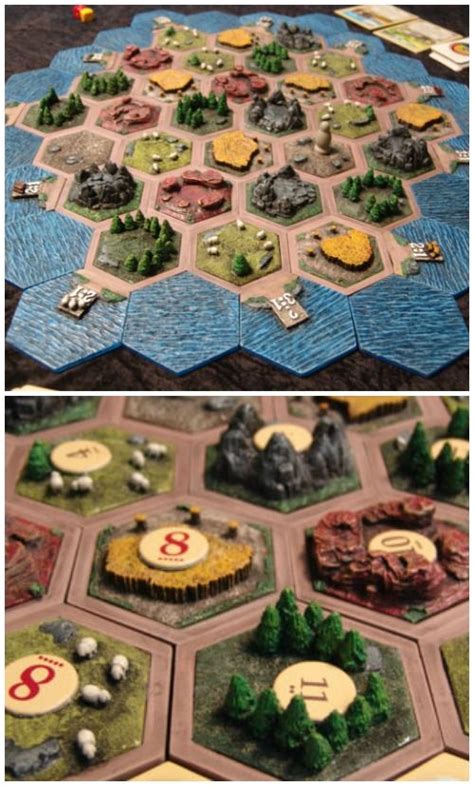 Hand Designed Crafted And Painted 3d Settlers Of Catan Tiles